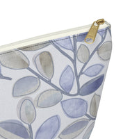 Cherry Plum Leaves Accessory Pouch w T-bottom in Blue